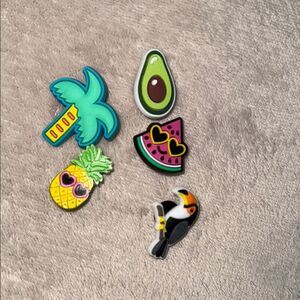 Colorful Tropical shoes charm Set, 5pcs